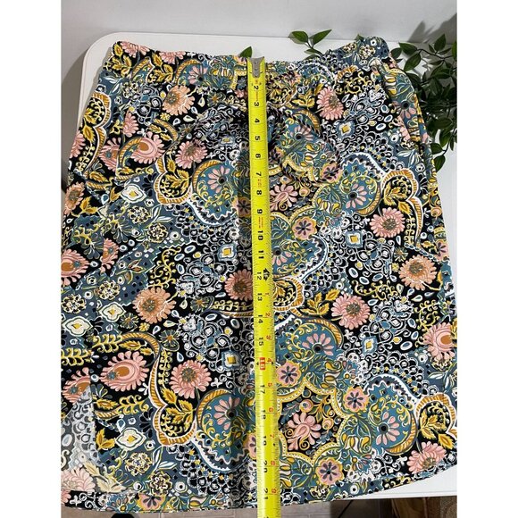 Loft Womens Floral Print Elastic Waist Skirt With Tie Detail M - Picture 10 of 12